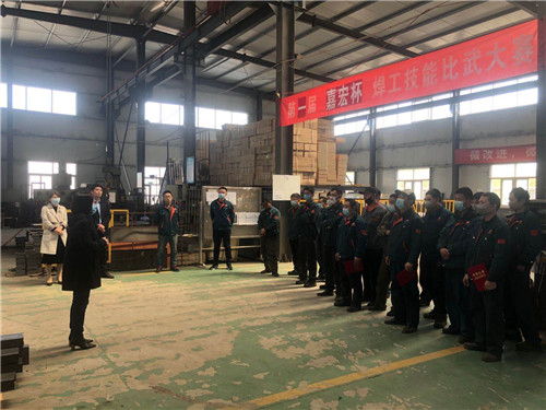 无压风门,矿用风门 . 无压风门车间举行焊接技术比武大赛